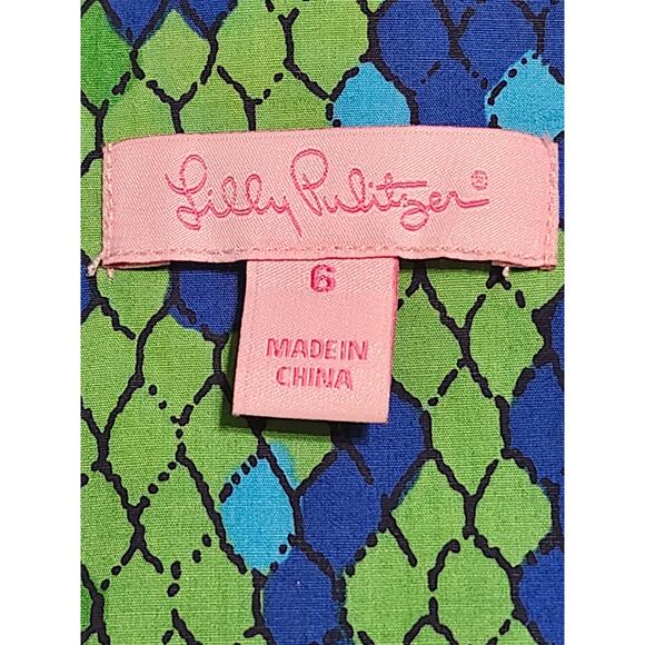Lilly Pulitzer Lulu Dress Show Me Some Skin Prep Green Snakeskin Print Size 6 - Picture 12 of 12